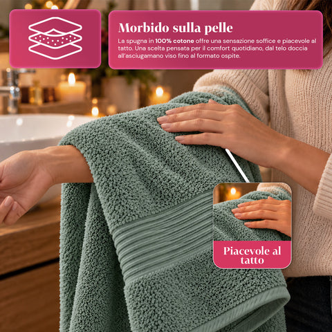 3 darabos, 100% pamut törölközőszett – fürdőszobai szett 90x140-es fürdőlepedővel, 60x100-as törölközővel és 40x60 cm-es vendégtörölközővel, puha és nedvszívó, 6 szín