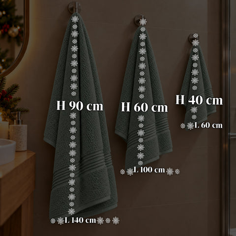 3 darabos, 100% pamut törölközőszett – fürdőszobai szett 90x140-es fürdőlepedővel, 60x100-as törölközővel és 40x60 cm-es vendégtörölközővel, puha és nedvszívó, 6 szín