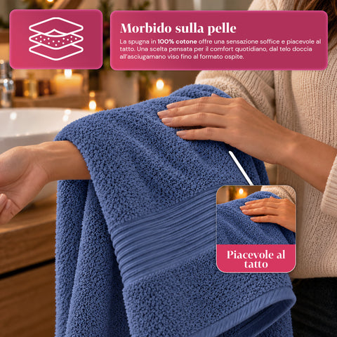 3 darabos, 100% pamut törölközőszett – fürdőszobai szett 90x140-es fürdőlepedővel, 60x100-as törölközővel és 40x60 cm-es vendégtörölközővel, puha és nedvszívó, 6 szín