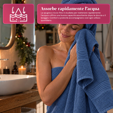 3 darabos, 100% pamut törölközőszett – fürdőszobai szett 90x140-es fürdőlepedővel, 60x100-as törölközővel és 40x60 cm-es vendégtörölközővel, puha és nedvszívó, 6 szín