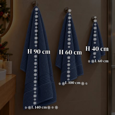 3 darabos, 100% pamut törölközőszett – fürdőszobai szett 90x140-es fürdőlepedővel, 60x100-as törölközővel és 40x60 cm-es vendégtörölközővel, puha és nedvszívó, 6 szín