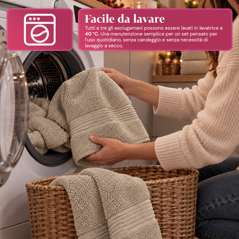 3 darabos, 100% pamut törölközőszett – fürdőszobai szett 90x140-es fürdőlepedővel, 60x100-as törölközővel és 40x60 cm-es vendégtörölközővel, puha és nedvszívó, 6 szín