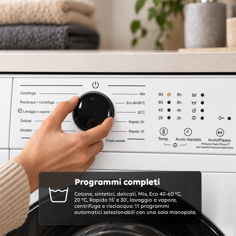 Elöltöltős mosógép, 6 kg, A energiaosztály, 1200 ford./perc, 41 cm-es keskeny kivitel, gőzmosás, méhsejt dob, gyermekbiztonsági zár, fehér vagy szürke