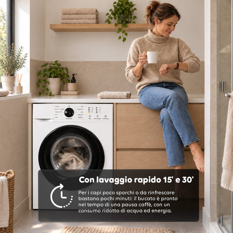 Elöltöltős mosógép, 6 kg, A energiaosztály, 1200 ford./perc, 41 cm-es keskeny kivitel, gőzmosás, méhsejt dob, gyermekbiztonsági zár, fehér vagy szürke