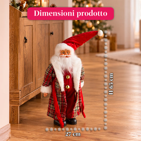 Világító és zenélő Mikulás, dekoratív karácsonyi szobor, 65-95-120 cm, elemes világító dísz - Blind Box