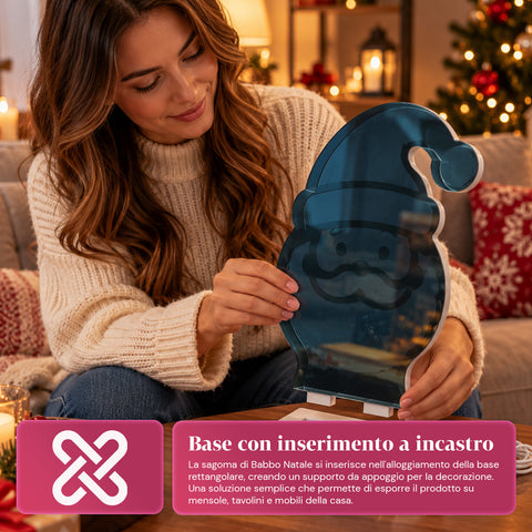 LED-es, végtelen hatású Mikulás, H29 cm, USB-kábellel