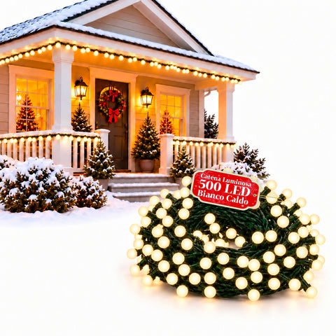 500 LED-es Cherry fényfüzér, 12,5 m, 8 fényeffektus, IP44