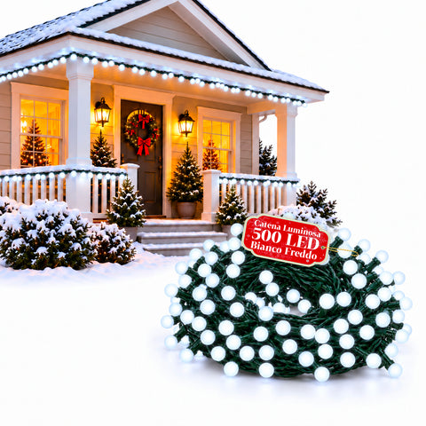 500 LED-es Cherry fényfüzér, 12,5 m, 8 fényeffektus, IP44