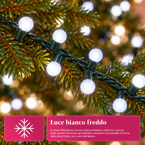 500 LED-es Cherry fényfüzér, 12,5 m, 8 fényeffektus, IP44