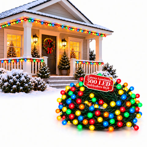 500 LED-es Cherry fényfüzér, 12,5 m, 8 fényeffektus, IP44