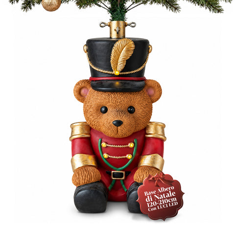 Base Albero di Natale Luminosa Orsetto Soldatino con LED, 56,5 cm