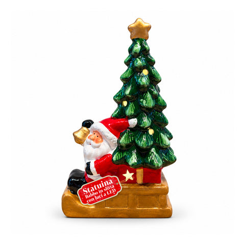 Statuina Natalizia in Ceramica Luminosa 26 cm con LED, 10 Soggetti