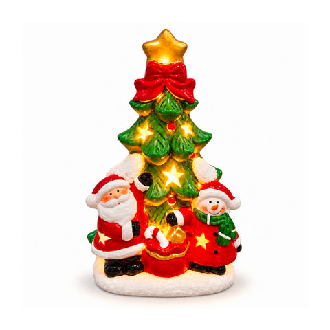 Statuina Natalizia in Ceramica Luminosa 26 cm con LED, 10 Soggetti