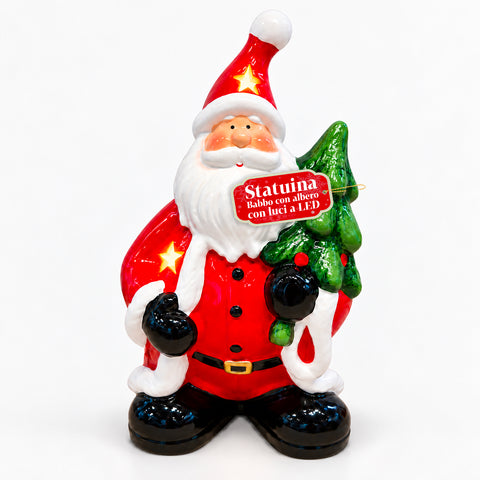 Statuina Natalizia in Ceramica Luminosa 26 cm con LED, 10 Soggetti