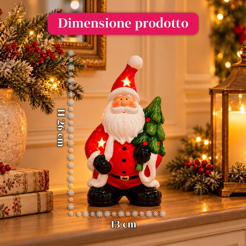 Statuina Natalizia in Ceramica Luminosa 26 cm con LED, 10 Soggetti
