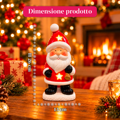 Statuina Natalizia in Ceramica Luminosa 26 cm con LED, 10 Soggetti