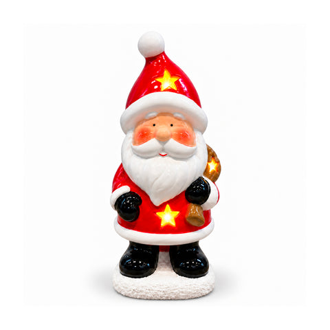 Statuina Natalizia in Ceramica Luminosa 26 cm con LED, 10 Soggetti