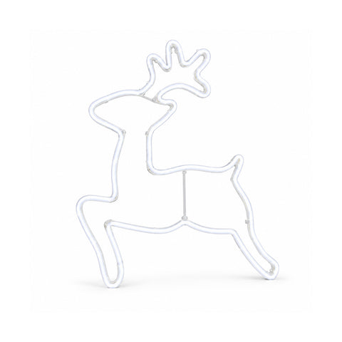 Renna Luminosa Neon LED 65x58 cm Bianco Freddo, Interno ed Esterno