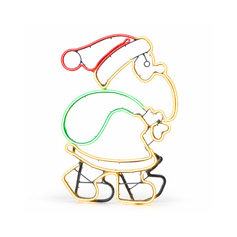 Babbo Natale Luminoso Neon LED con Effetto Movimento, 45x67,5 cm