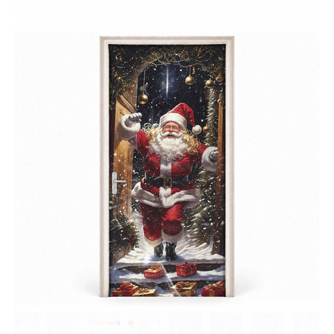 Díszített karácsonyi ajtóborító, ajtóra való textil 90x220 cm, 8 minta, karácsonyi dekoráció digitális nyomtatással