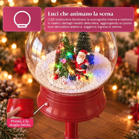 Karácsonyi lámpás fúvott hóval, zenével és LED-fényekkel – 4 változat