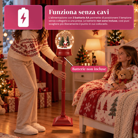 Karácsonyi lámpás fúvott hóval, zenével és LED-fényekkel – 4 változat