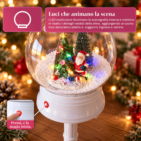 Karácsonyi lámpás fúvott hóval, zenével és LED-fényekkel – 4 változat