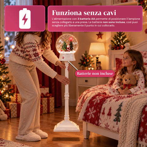Karácsonyi lámpás fúvott hóval, zenével és LED-fényekkel – 4 változat
