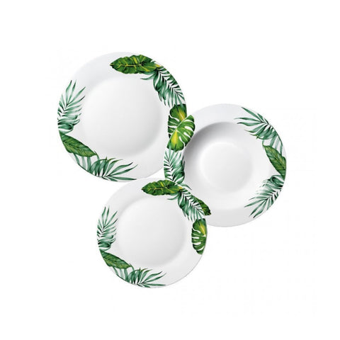 Bali 18 db-os porcelán étkészlet geometrikus és virágos mandalamintával