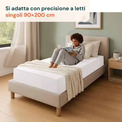 Coprimaterasso in Spugna 100% Poliestere – Estensibile e con Angoli Elasticizzati