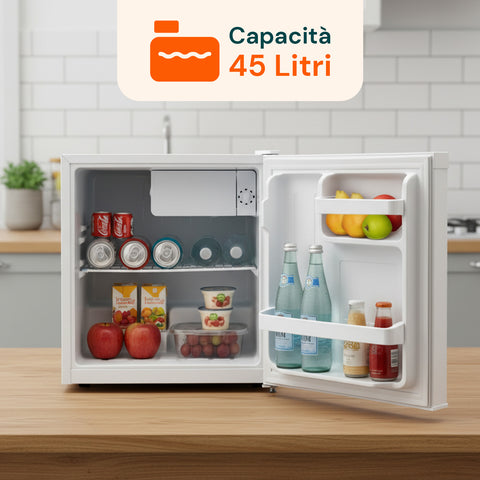 Mini Frigo 45L Bianco da Tavolo – Temperatura Regolabile da 2° a 12°C