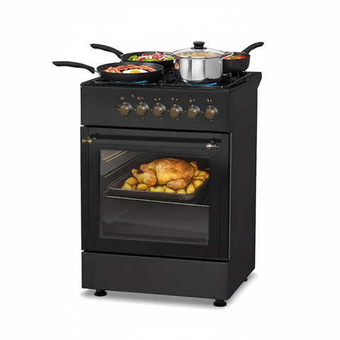 Cucina 60cm con 4 Fuochi e Forno Elettrico 1900W – Classica e Potente