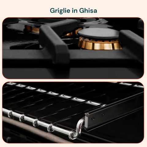 Cucina 60cm con 4 Fuochi e Forno Elettrico 1900W – Classica e Potente