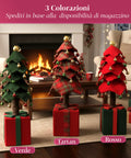 Albero di Natale Estensibile 90 cm – Con Luci e Base Pacco Regalo