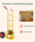 Carrello con struttura in metallo di alta qualità ultra resistente, finitura blu con verniciatura a polvere resistente agli agenti atmosferici