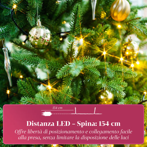Luci Natale 1000 LED Bianco Caldo – Catena da 100 Metri per Esterni e Interni