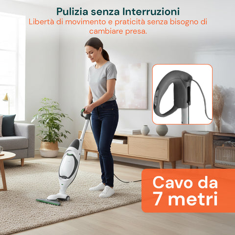 Cavo Alimentazione per Modello VK150 – Ricambio Compatibile 7m Grigio con Spina