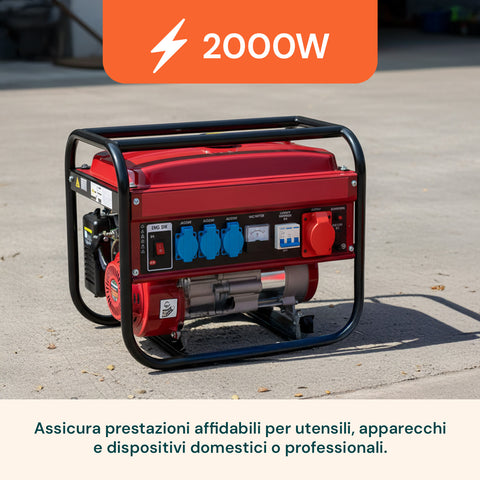 Gruppo Elettrogeno Portatile Doppia Uscita 220V / 380V per Campeggio e Cantiere