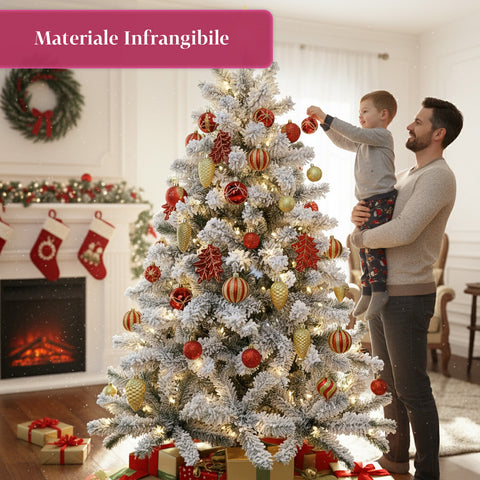 Set Addobbi Natalizi 106 Pezzi Rosso e Oro – Con Stelle e Fiori Glitter
