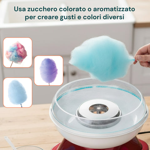Macchina Zucchero Filato 500W Fatto in Casa – Include Cucchiaio Dosatore