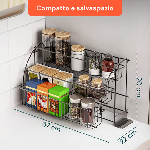 Scaffale Pieghevole 3 Ripiani in Metallo Nero – Robusto e Pratico