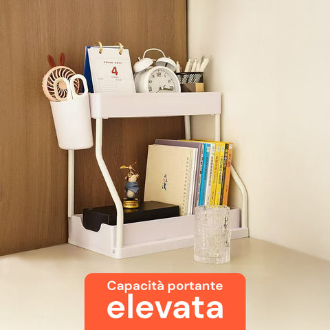 Organizer Estraibile Salvaspazio con Cestello e Ganci per Bagno o Cucina