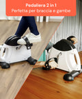 Pedaliera 2 in 1 perfetta per braccia e gambe, ideale per fitness a casa e in ufficio con allenamento completo