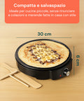 Crepes maker con potenza 1200W per cottura veloce ed efficace, ideale per preparare crepes dolci e salate con risultati professionali