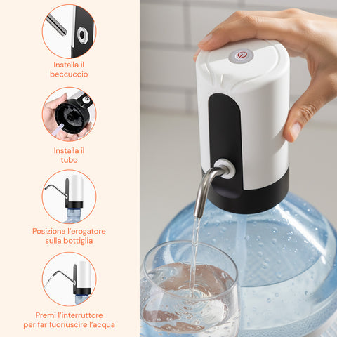 Pompa Erogatore per Boccioni – Dispenser Acqua Elettrico USB Compatibile 5/8/20L