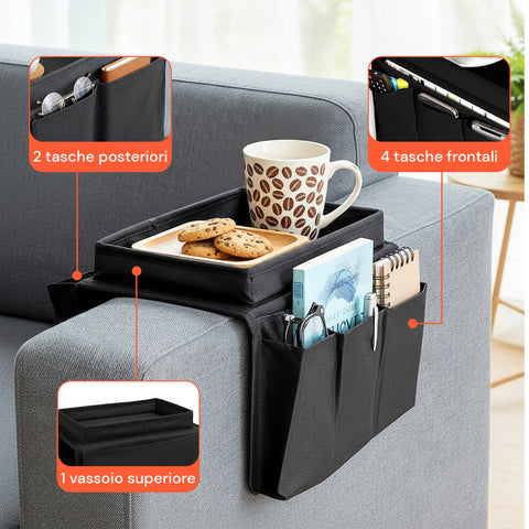 Organizer da Divano con Scomparto Rigido – Porta Telecomandi e Accessori