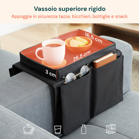 Organizer da Divano con Scomparto Rigido – Porta Telecomandi e Accessori