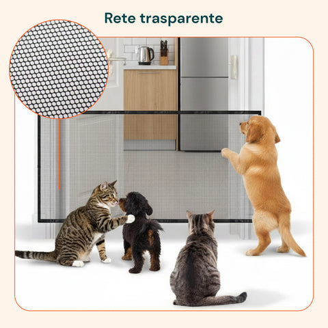 Barriera Protettiva per Animali – Rete 140x72 cm in Ferro con 4 Ganci Inclusi