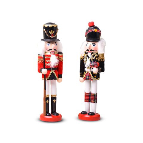 Set 2 Schiaccianoci in Legno – Stile Inglese e Scozzese Dipinti a Mano