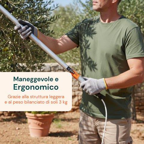 Scuotitore per Olive con Motore 400W e Rastrello in ABS Antibloccaggio